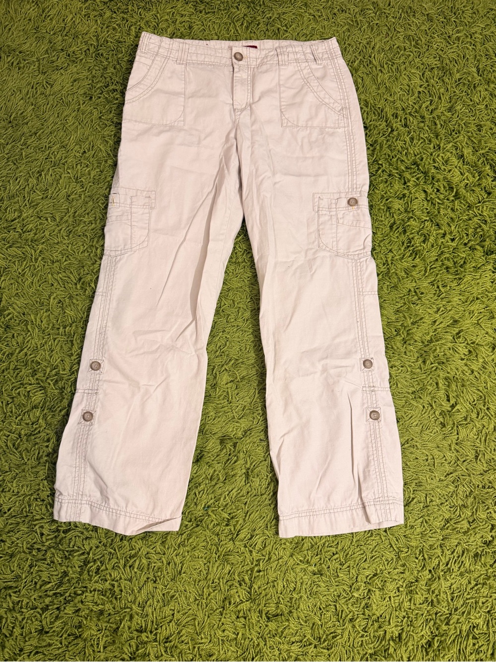 Merona Cream Cargo Joggers with Button-Tab Details